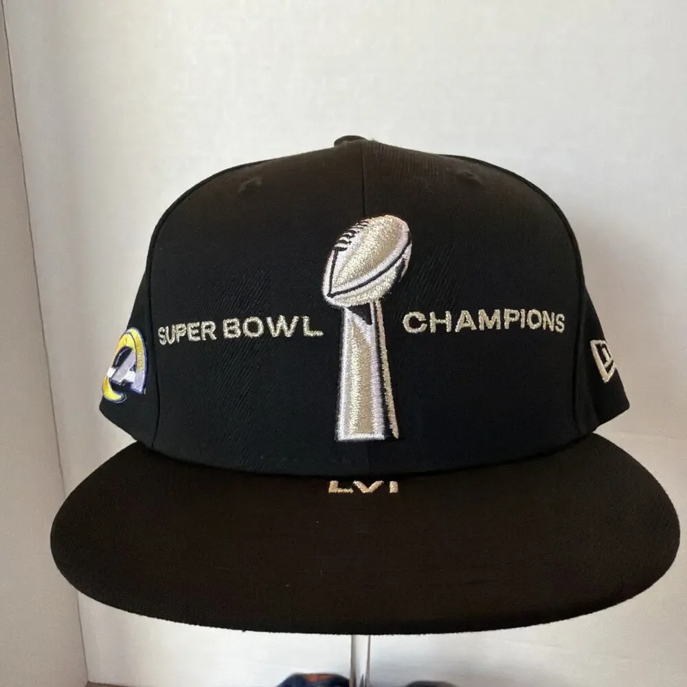 New Era 9FORTY Los Angeles Rams Super Bowl LVI Champions Adjustable Cap Black
